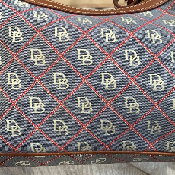 Dooney & Bourke Classic Hobo red, white, Blue, Canvas and Leather Purse - Picture 10 of 17